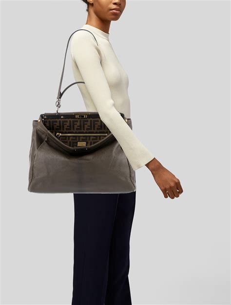 fendi grey snake handle handbag|Peekaboo Soft Large .